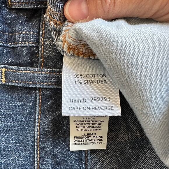 LL Bean Favorite Fit Denim Short Skirt Straight Cotton Blend Womens Sz 16 - Picture 8 of 11